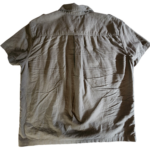 Mens Mutual Weave Short Sleeve Button Up Shirt Surplus Military Safari Green XL - Picture 2 of 13